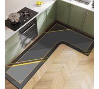Tappetino per lavello ad angolo da cucina - Motivi geometrici fango di diatomee antiscivolo impermeabile anti-olio tappetino lungo per pavimento, facile da pulire assorbente tappeto da cucina a forma