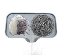 Tappetino per lavello da cucina in silicone con vassoio a goccia | supporto per spugna antiscivolo e sensore d'acqua accessorio per custode di splash