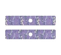 Tappetino per lavello in pietra diatomacea per lavello da cucina, asciugatura rapida, 2 tappetini per lavello del bagno, previene l'accumulo di umidità, 76,2 x 13,7 cm, unico Safari Delphinium viola