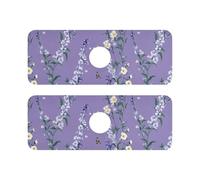 Tappetino per lavello in pietra diatomacea per lavello da cucina, asciugatura rapida, 2 tappetini per lavello del bagno, previene l'accumulo di umidità, 37,3 x 13,7 cm, unico Safari Delphinium viola