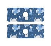 Tappetino per lavello in pietra diatomacea per lavello da cucina, confezione da 2 tappetini in pietra per cucina e bagno, 37,3 x 13,7 cm, colore: blu artico volpe