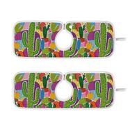 Tappetino per lavello in pietra per lavello da cucina assorbente appendibile 2 pezzi tappetino in pietra per cucina cucina bagni 14 9 "Colore brillante Cactus anni '80