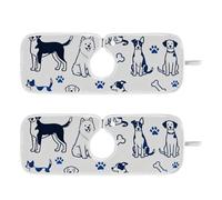 Tappetino per lavello in pietra per lavello da cucina protettore appendibile opaco per lavello da cucina per bancone del bagno 59,9 cm - Cane carino nero e blu figlio