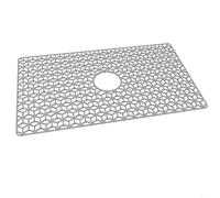 Tappetino per lavello in silicone per alimenti, con stabilità antiscivolo e flessibilità di scarico per l'uso in stile standard e rustico, per lavelli da cucina (grigio)