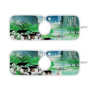 Tappetino per lavello per lavello da cucina, protezione per lavello da cucina, rubinetto sospeso, protegge dagli schizzi e previene l'accumulo di umidità, 37,8 cm, pittura a inchiostro cinese