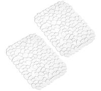 Tappetino per Lavello Trasparente, Set di 2 Tappetini Lavello Cucina in PVC, 40x30cm Proteggi Lavandino Cucina, Tappetino per Lavello a Forma di Ciottolo per Il Fondo del Lavello della Cucina