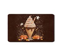 Tappetino per l'essiccazione delle stoviglie del cono del gelato di Halloween, simpatico fantasma di zucca, tappetino in gomma assorbente, cuscino di essiccazione in pelliccia sintetica per protettore