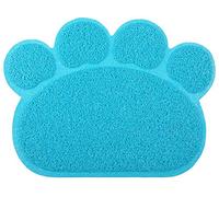 Tappetino per lettiera per gatti a forma di zampa, 40 x 30 cm (Blu cielo intenso)