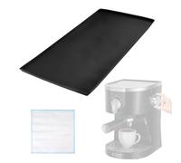 Tappetino per Macchina da Caffè in Silicone 47x29 cm, Tappetino Antiscivolo per Macchina da Caffè Completamente Automatica Tappetino Barista per de Longhi Magnifica, Philips LatteGo (Nero)