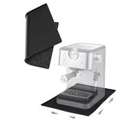 Tappetino per macchina da caffè in silicone, per De Longhi Magnifica Philips LatteGo Siemens EQ6, 48 x 30 cm, con feltro e bordo, nero