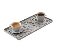 Tappetino per macchina da caffè, vassoio scolapiatti antiscivolo, 40 x 20 cm, in silicone resistente al calore, per asciugare , bicchieri, ciotole, piano di lavoro, bar, cucina