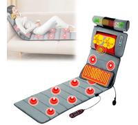 Tappetino per massaggio completo del corpo con calore, 10 motori, massaggiatori vibranti per la schiena con 3 cuscinetti riscaldanti per collo, schiena, spalle, massaggiatore completo per il