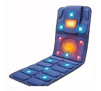 Tappetino per massaggio completo del corpo con calore, 9 motori, vibrante, cuscino massaggiante per collo e schiena, cuscino massaggiante per il rilassamento muscolare del polpaccio lombare, ho