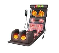 Tappetino per massaggio con cuscinetto termico, lettino per massaggio completo del corpo con cuscino per massaggio al collo Shiatsu, 10 massaggiatori con motori vibranti per cuscinetto riscaldant