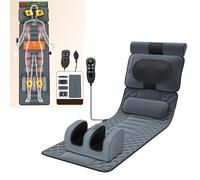 Tappetino per massaggio elettrico completo con 20 testine di massaggio per impastare il collo, 9 modalità di massaggio Cuscino per materasso per massaggio con riscaldamento pieghevole con 10 motori