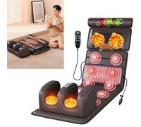 Tappetino Per Massaggio Riscaldato, Con 20 Testine Per Massaggio Shiatsu Per Il Collo, Tappetino Per Massaggiatore Per Tutto Il Corpo, Tappetino Per Massaggio Con 10 Motori A Vibrazione Per Collo
