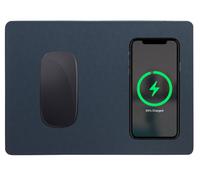 Tappetino per Mouse 20,5x30,5x0,5 cm con Base di Ricarica Wireless Blu Notte