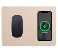 Tappetino per Mouse 20,5x30,5x0,5 cm con Base di Ricarica Wireless Caffè