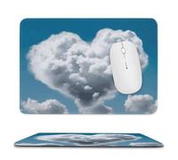 Tappetino per mouse 20 x 23,9 cm, antiscivolo, impermeabile, per mouse wireless, computer, laptop, ufficio, nuvole bianche sono come un cuore