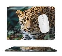 Tappetino per mouse 20 x 23,9 cm, antiscivolo, impermeabile, tappetino per mouse da gioco, per computer, laptop, ufficio, stampa leopardata, animali della giungla africana