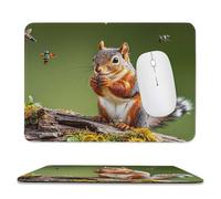 Tappetino per mouse 20 x 23,9 cm, antiscivolo, impermeabile, tappetino per mouse da gioco, per computer, laptop, uccelli da ufficio, scoiattoli, insetti