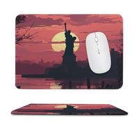 Tappetino per mouse 20 x 23,9 cm, antiscivolo, impermeabile, tappetino per mouse da gioco, per computer, laptop, ufficio, statua della libertà, silhouette