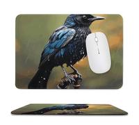 Tappetino per mouse 20 x 23,9 cm, antiscivolo, impermeabile, tappetino per mouse da gioco, per computer, laptop, uccellini in ufficio nei giorni di pioggia