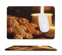 Tappetino per mouse 20 x 23,9 cm, antiscivolo, impermeabile, tappetino per mouse da gioco, per computer, laptop, candele da ufficio e omini di pan di zenzero