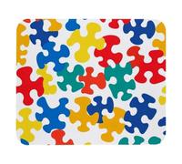 Tappetino per mouse, 21,3 x 24,9 cm, base quadrata in gomma antiscivolo, per mouse wireless, tappetino per mouse portatile per ufficio, motivo puzzle colorato senza cuciture