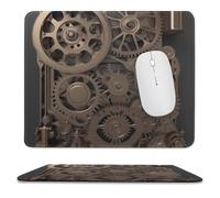 Tappetino per mouse 24,9 x 30 cm, antiscivolo, impermeabile, per mouse wireless, computer, laptop, ufficio, ingranaggi meccanici Steampunk