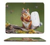 Tappetino per mouse 24,9 x 30 cm, antiscivolo, impermeabile, tappetino per mouse da gioco, per computer, laptop, uccelli da ufficio, scoiattoli, insetti