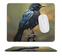Tappetino per mouse 24,9 x 30 cm, antiscivolo, impermeabile, tappetino per mouse da gioco, per computer, laptop, uccellini in ufficio nei giorni di pioggia