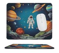 Tappetino per mouse 24,9 x 30 cm, antiscivolo, impermeabile, tappetino per mouse da gioco, per computer, laptop, ufficio, spazio, razzo, astronauta