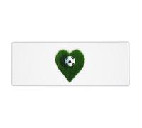 Tappetino per mouse, 30 x 80 cm, con stampa "I Love Soccer Print", tappetino per mouse extra large, impermeabile, antiscivolo, base in gomma con bordi cuciti, per gamer, ufficio e casa (30 x 80 cm)