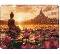 Tappetino per Mouse, 340 x 280 x 3 mm Tappetino Mouse Ergonomico Gomma Antiscivolo, Materiali Durevoli portatile Mousepad, Tappetini Gaming per Computer, Mouse Pad Regalo Fiore Di Loto Piante w0j-211