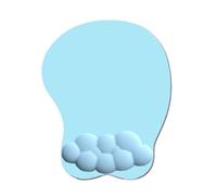 Tappetino per mouse 3D con poggiapolsi ergonomico in morbido silicone gel per gaming, per PC portatile (blu)