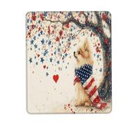 Tappetino per Mouse, 4Th of July Independence Day Pomeranian Dog Puppy Dog Tappetino da Gaming Antipolvere Tampone per Mouse Ergonomico Gaming Tappetino Mouse per Gamers Pc 25X30Cm
