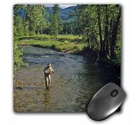 Tappetino per mouse 8 x 8 x 0,25 pollici di 3dRose LLC, pesca a mosca a Nine Mile Creek vicino a Huson, Montana, Chuck Haney (mp_91948_1)