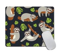 Tappetino per mouse a forma di bradipo divertente Amcove, tappetino per mouse con bradipo sul ramo, accessori per scrivania, foglie e simpatici r