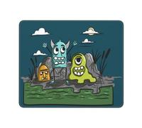 Tappetino per Mouse A Funny Mon-Ster Hangs out in The Swamp At Night in A Seamless Pattern Mouse Pad con Bordi Cuciti Tappetino per Tastiera Waterproof Tappetino Scrivania per Ufficio Pc 25X30Cm
