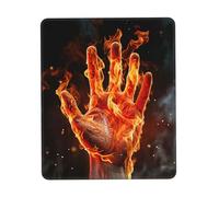 Tappetino per mouse a mano con fiamma di fuoco, impermeabile, con base in gomma antiscivolo, tappetino per mouse da gioco liscio con bordo cucito, tappetino per mouse per computer, decorazione per