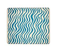 Tappetino per mouse a righe blu ondulate, motivo onde d'acqua, tappetino per mouse in gomma antiscivolo lavabile, tappetino per mouse da gioco per casa e ufficio, computer portatile, quadrato, 20,3 x