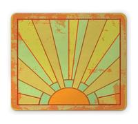 Tappetino per Mouse Abstract Art Deco Style Inspired Vintage Design Sun Rays Grunge Themed Illustration Tappetino Mouse Piccolo Portatile Sottomano, per Scrivania, Casa, Ufficio, 25x30cm