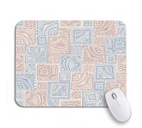 Tappetino per Mouse Abstract Doodle Pattern from Blue And Terracotta Ethnic Tribal Tappetino Mouse Lavabile Confortevole Tappetino per Il Mouse Antiscivolo, per Gaming Mouse, Ufficio, 25 x 30cm