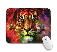 Tappetino Per Mouse Abstract Magical Space Tiger Multicolor Computer Collage Canvas Face Tappetino Mouse Pad Impermeabile Tappetino Mouse, Per Casa, Scrivania, 25 x 30cm