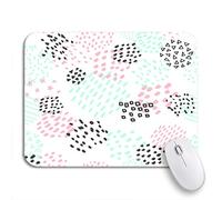 Tappetino per Mouse Abstract Pattern in Black Pastel Pink And Mint Green Tappetino Mouse Piccolo Base Antiscivolo in Gomma Portatile Tappetino Mouse Gaming, per Casa, Computer, 25 x 30cm
