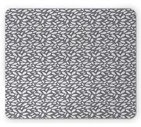 Tappetino per Mouse Abstract Pattern of Feather Like Silhouettes Scattered On A Greyscale Background Tappetino Mouse Facile da Pulire Lavabile Sottomano, per Ufficio, Laptop, Scrivania, 25x30cm