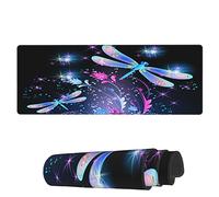 Tappetino Per Mouse Abstract Sparkle Dragonfly Flower Tappetino Mouse Base Antiscivolo In Gomma Mousepad Forma Rettangolare, Per Computer, Laptop, Gaming Mouse, 80x30cm