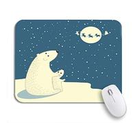 Tappetino per Mouse Adult Christmas Polar Bear in Printed On As Composition Tappetino Mouse Impermeabile Antipolvere Tappetino Mouse Gaming, per Casa, Gaming Mouse, 25 x 30cm