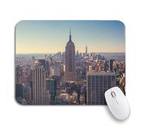 Tappetino Per Mouse Aerial View Of Manhattan And Skyscrapers At Sunrise Sottomano Facile Da Pulire Base Antiscivolo In Gomma Tappetini Mouse, Per Gaming Mouse, Gioco, 25 x 30cm